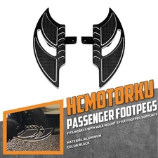 Black Passenger Foot Pegs Floorboard For Harley Touring Dyna Softail Sportster