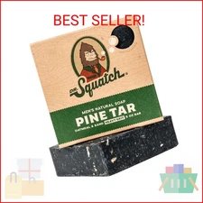 Dr. Squatch All Natural Bar Soap for Men with Heavy Grit, Pine Tar