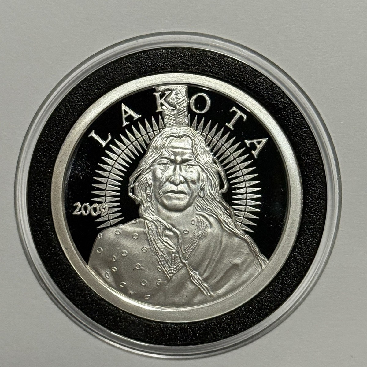 2009 Lakota Crazy Horse Indian Warrior Coin 1 Troy Oz .999 Fine