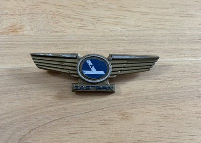 Vintage Eastern Airlines Pilot Wings Plastic Lapel Hat Pin Aviation Collectible