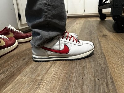 Vintage 2002 Nike Cortez Jewel White Red Leather Men s Size 10