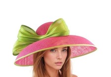 Fuchsia Pink Lime Green Kentucky Derby Hats Royal Ascot Church Ladies Race