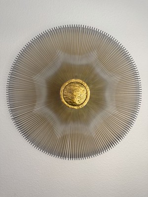 Large Casa Devall Brass Sunburst Wall Art MCM Starburst Brutalist Sculpture 32''