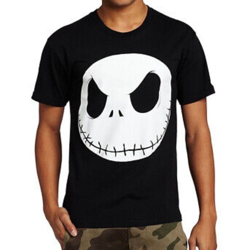 Nightmare Before Christmas Boys Black Jack Skellington Glow in Dark Tee L New - Picture 6 of 7