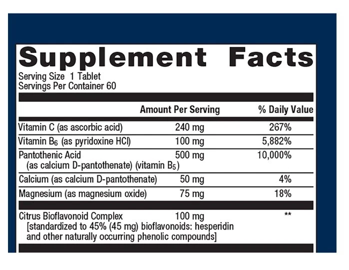 Cortico-B5B6 de Metagenics. 60 comprimidos. Salud suprarrenal y producción de energía Foto 2 de 3