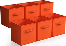 Set of 6 Foldable Fabric Basket Bin Collapsible Storage Cube for Nursery, Toys