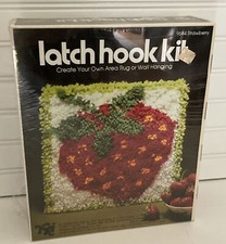 Vintage VALIANT Latch Hook Kit Strawberry 9684 Rug or Wall Hanging NEW  SEALED