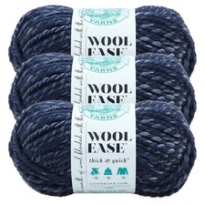  3 Pack Lion Brand Yarn 640-535A Wool-Ease Thick  Quick Bulky Yarn, River Run