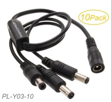 10-Pack DC Power Splitter Cable 1-Female/3-Male for Security Cameras  More