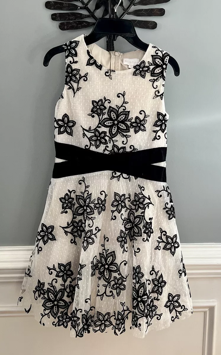 Big girls black deals and white dress