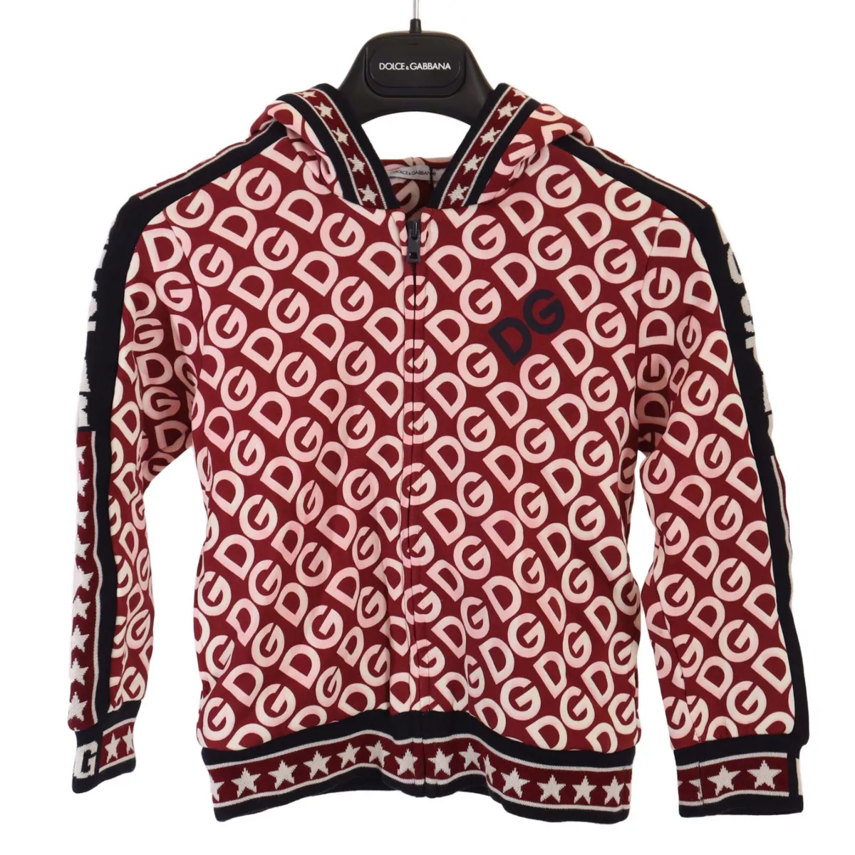 DOLCE & GABBANA Kids Burgundy Logo Print Cotton Sweatshirt s