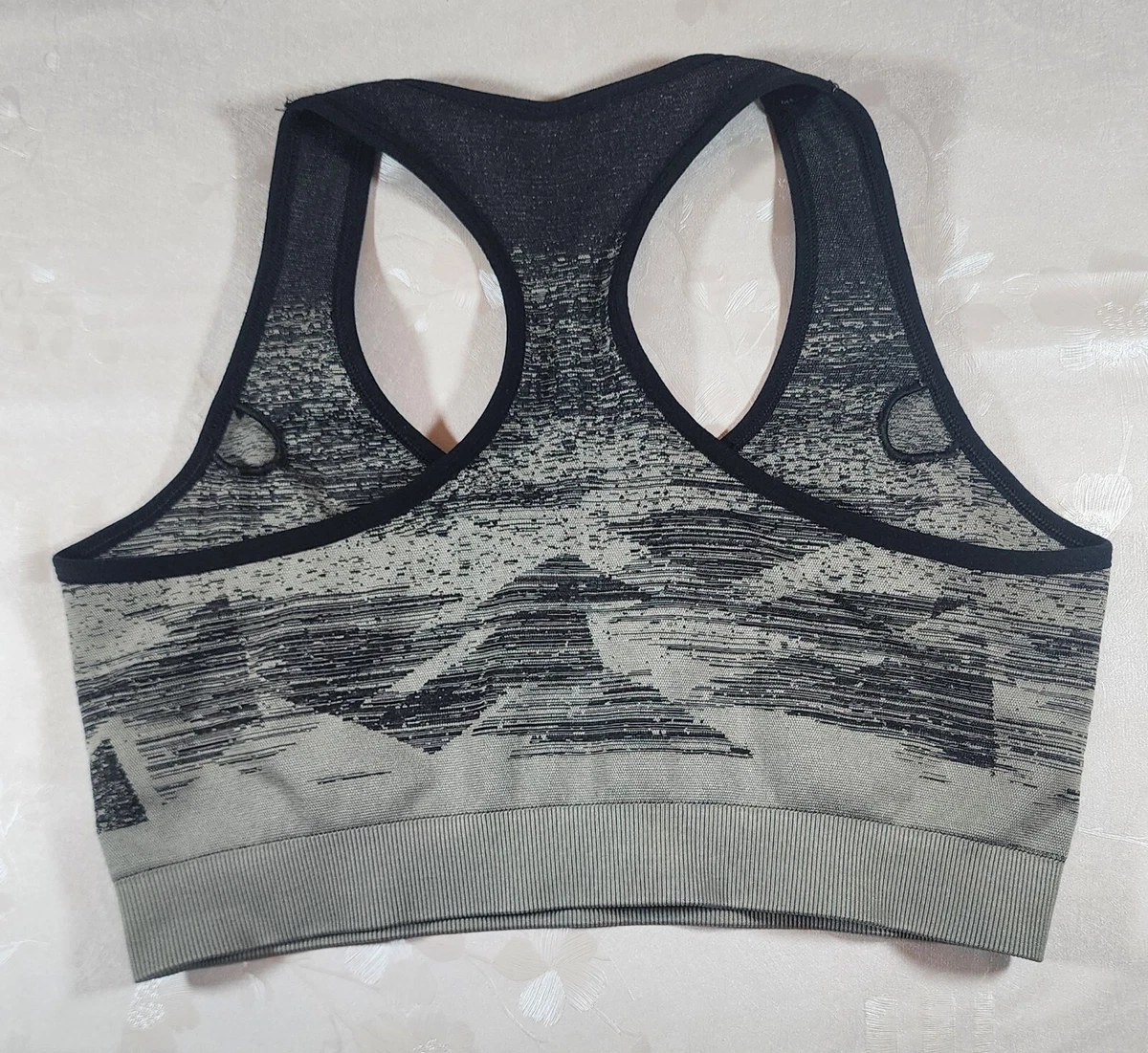 Gymshark Adapt Ombre Seamless Sports Bra 2XL Triangle Black Print