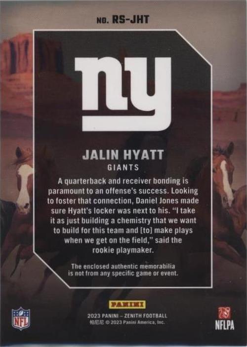 Carte Panini Contenders 2023 - Billet De Conférence Jalin Hyatt Numéroté 16/75 (non Gradée)