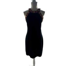 VTG Sleeveless Black Gem Cocktail Dress