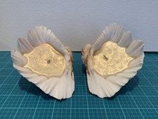 Set Of 2 Handcrafted Genuine Seashell With Candle  Wick Each About 6 1/2  Wide