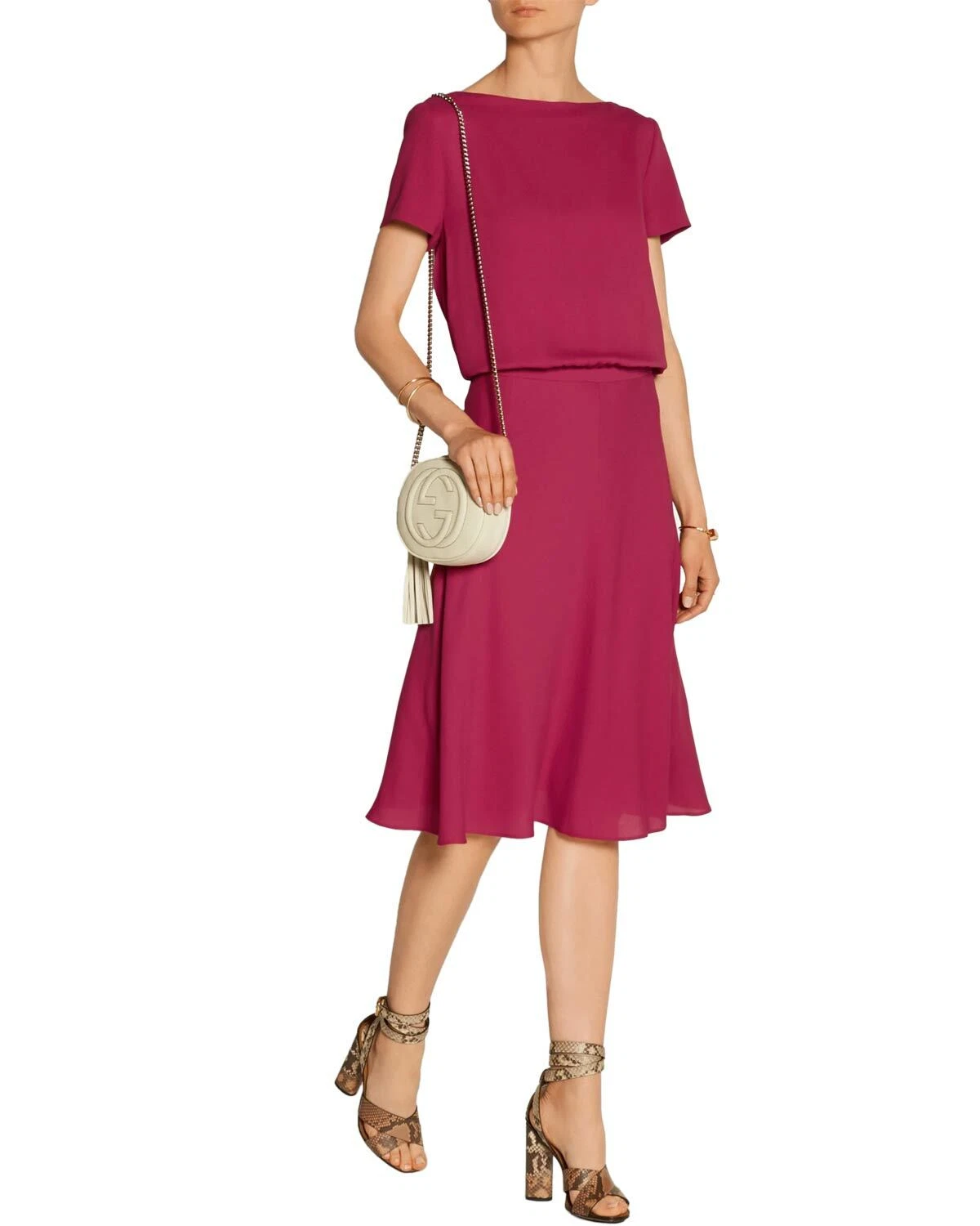 Robe femme crêpe soie Gucci US 0 / UK 4 / IT 36 pétunia