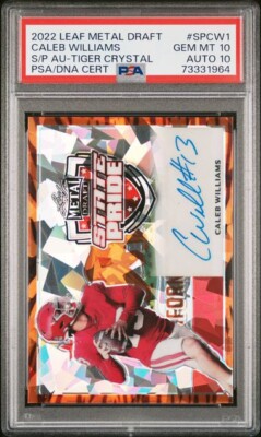 Caleb Williams 2022 leaf metal draft football Tiger Crystal /5 - PSA 10 ...