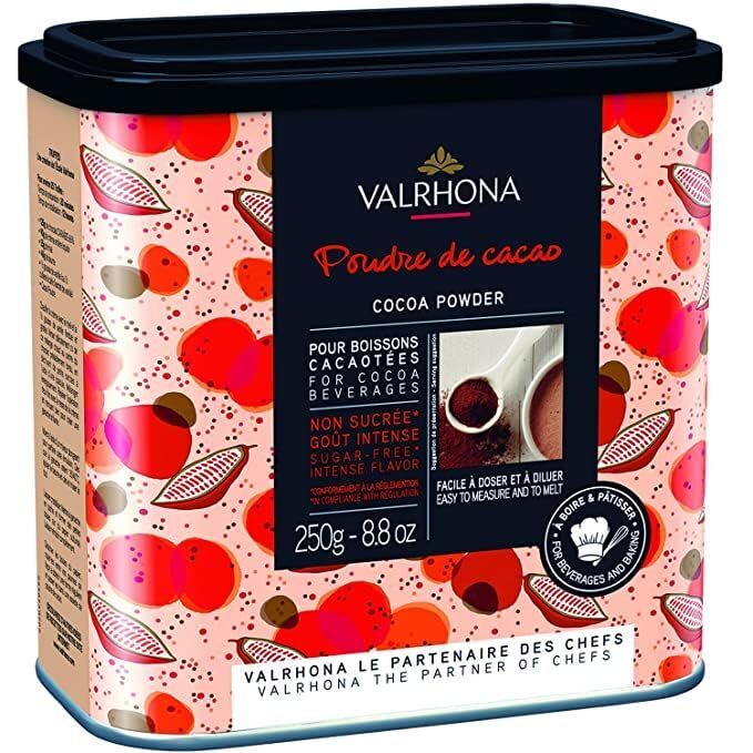 Valrhona Cocoa Powder 8.82 Ounce 100 Cocoa Sugar Free Kosher Dutch