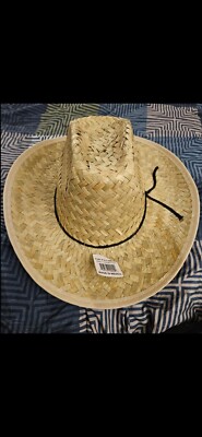   Unisex Adult Size Straw Cowboy Hat .. Costume Prop Or Just For Fun..  NEW 