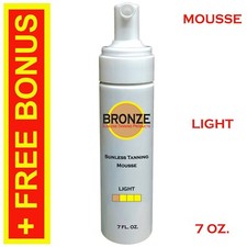 BRONZE - Sunless Self Tanning Foam Mousse - LIGHT - 7 oz Best Tanner Mitt