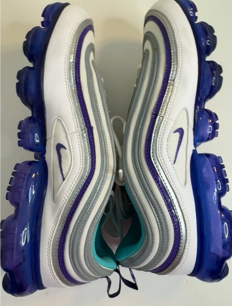 Nike Air VaporMax 97 in Metallic Silver Varsity Purple Grape Aqua Size 12 AJ7291-100