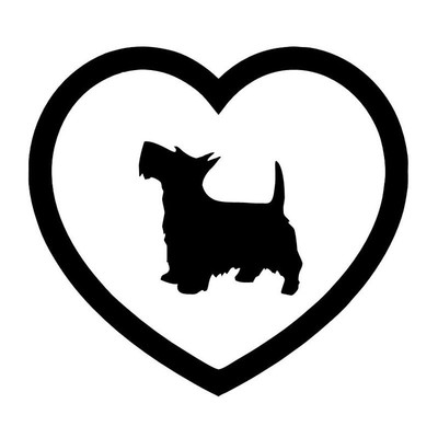 2 x Love Scottish Terrier Herz Aufkleber jdm tuning Decal Sticker Decals 13 cm