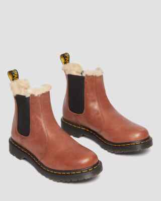 Dr.Martens ドクターマーチン サイドゴア レザーシューズ  2976 LEONORE WOMEN’S FAUX FUR-LINED CHELSEA BOOTS 27784225 Tan FARRIER s-l400.jpg
