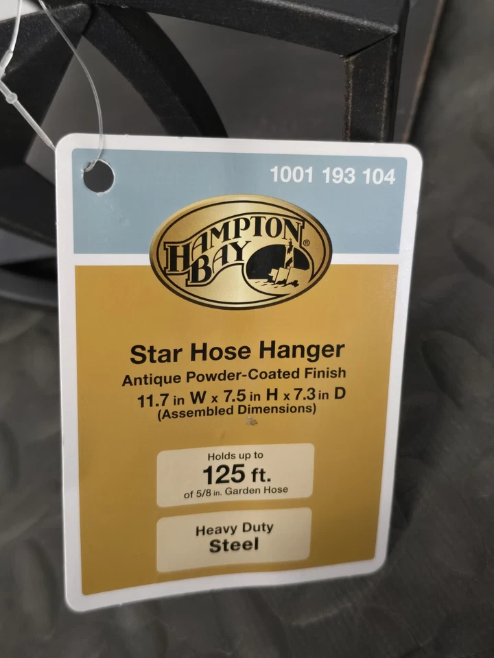 Suporte organizador de parede bronze metal estrela jardim mangueira de água cabide - Imagem 3 de 4