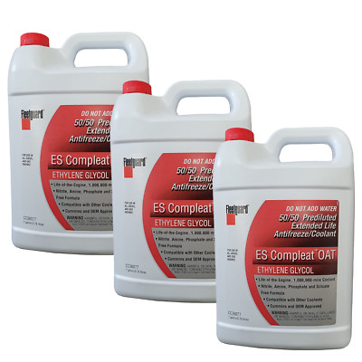 CC36077 Fleetguard Coolant Antifreeze Red 50/50 ES Compleat OAT (Pack of 3)