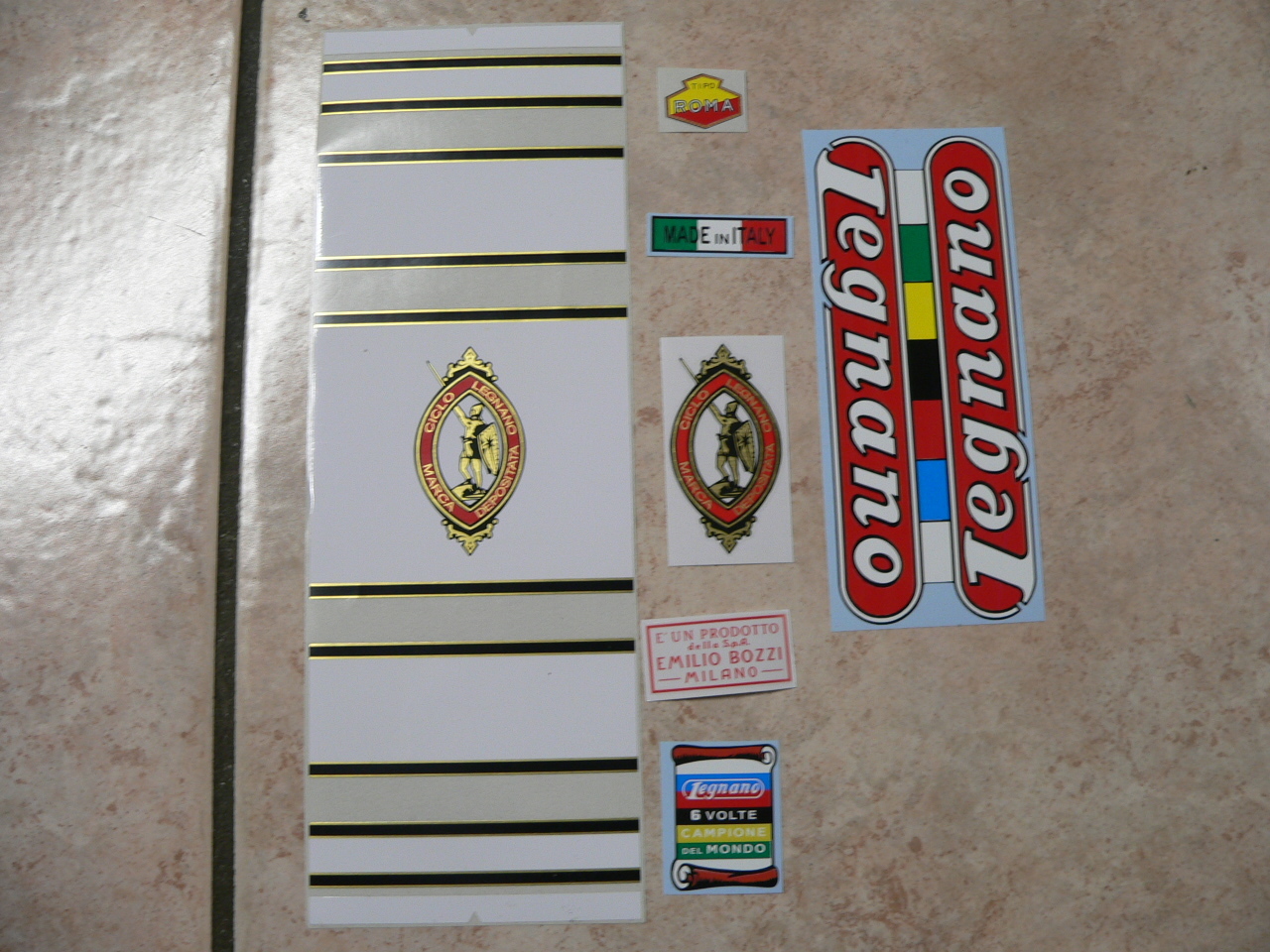 kit stickers adesivi per bici da corsa vintage LEGNANO tipo ROMA 7 pezzi