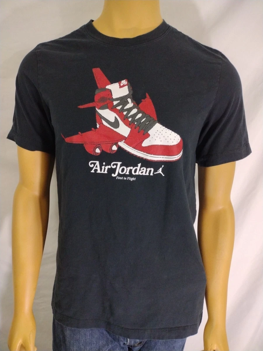 NIKE AIR JORDAN T SHIRT SS Black Cotton Medium