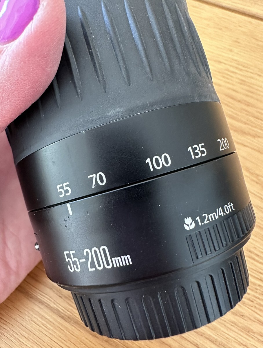 Canon Ultrasonic EF 55-200mm f4.5-6.3 IS STM Lens Zoom with Caps