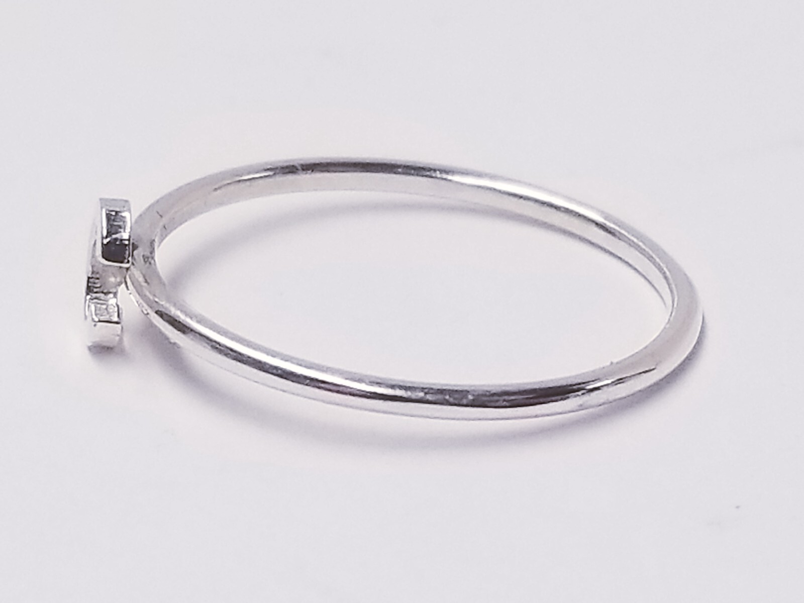 Oak and Luna Stackable Inez Initial Ring - SILVER… - image 6