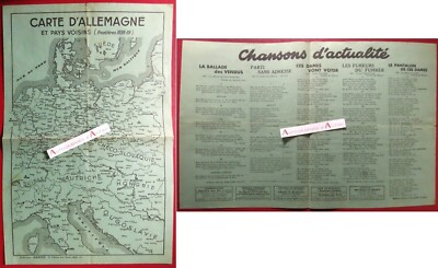   Karte von Deutschland und Nachbarländern Grenzen 1938-1939 Marcus Verlag 32x48cm