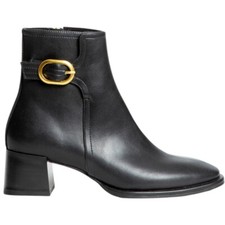 Stivaletto tronchetto Corina M4850 in pelle nera tacco doppio 5cm zip laterale a