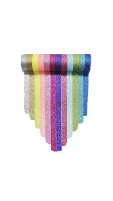 YANQUEENS GLITTER WASHI TAPE 12 Rolls 0.6in X 118in (3.2yd) 15mm x 3.0m