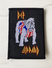DEF LEPPARD BRITISH BULLDOG VINTAGE SEW ON FABRIC PATCH FROM THE 1980's METAL