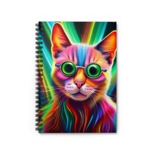 Psychedelic Kitty Spiral Notebook - Ruled Line