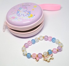 LOVELY UNICORN GLASS BEADS BRACELET IN CASE