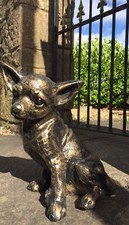 Sitting Chihuahua Dog Statue Garden or Interior Ornament