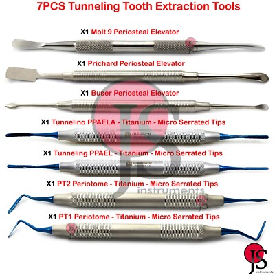 Tunneling Tooth Extraction Dental Periotome Buser Periosteal Elevator Implant 7X