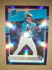 2020 Donruss RATED ROOKIE HOLO PURPLE PARALLEL #48 Isan Diaz RC - Marlins