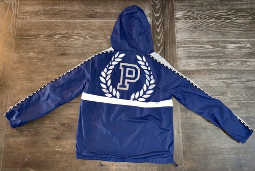 New Victoria Secret PINK XS/S Navy Blue Light Jacket Coat Wind Breaker Bling - Picture 2 of 5