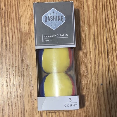 Dashing Child Multicolored Juggling Balls Set of 3 NEW 2  Diameter Each Age 5+
