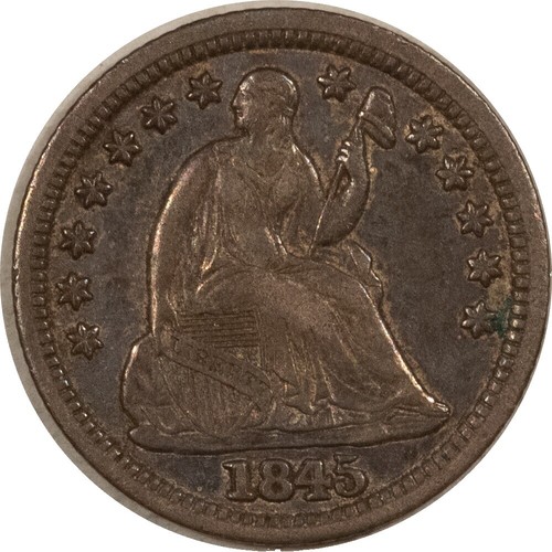 1845 .05 ANACS VF 30 Half Dime, Seated Liberty Half Dime | eBay