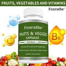 Fruits and Veggies Capsules Whole Food Supplement with Vitamin & Mineral
