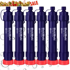 Water Filter Straw 5000L Portable Emergency Filtration Purifier UF 4-Stage 1-6P