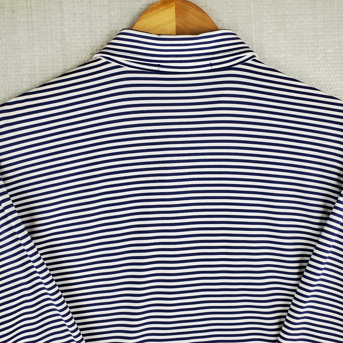 RLX Ralph Lauren Size XL Blue/White Candy Stripe Mens Polo Shirt