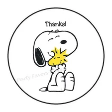 CARTOON DOG THANKS THANK YOU ENVELOPE SEALS LABELS STICKERS PARTY FAVORS