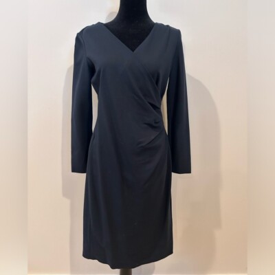 armani collezioni blue dress Emporio Armani Collezioni Ruched Dress-Navy Blue